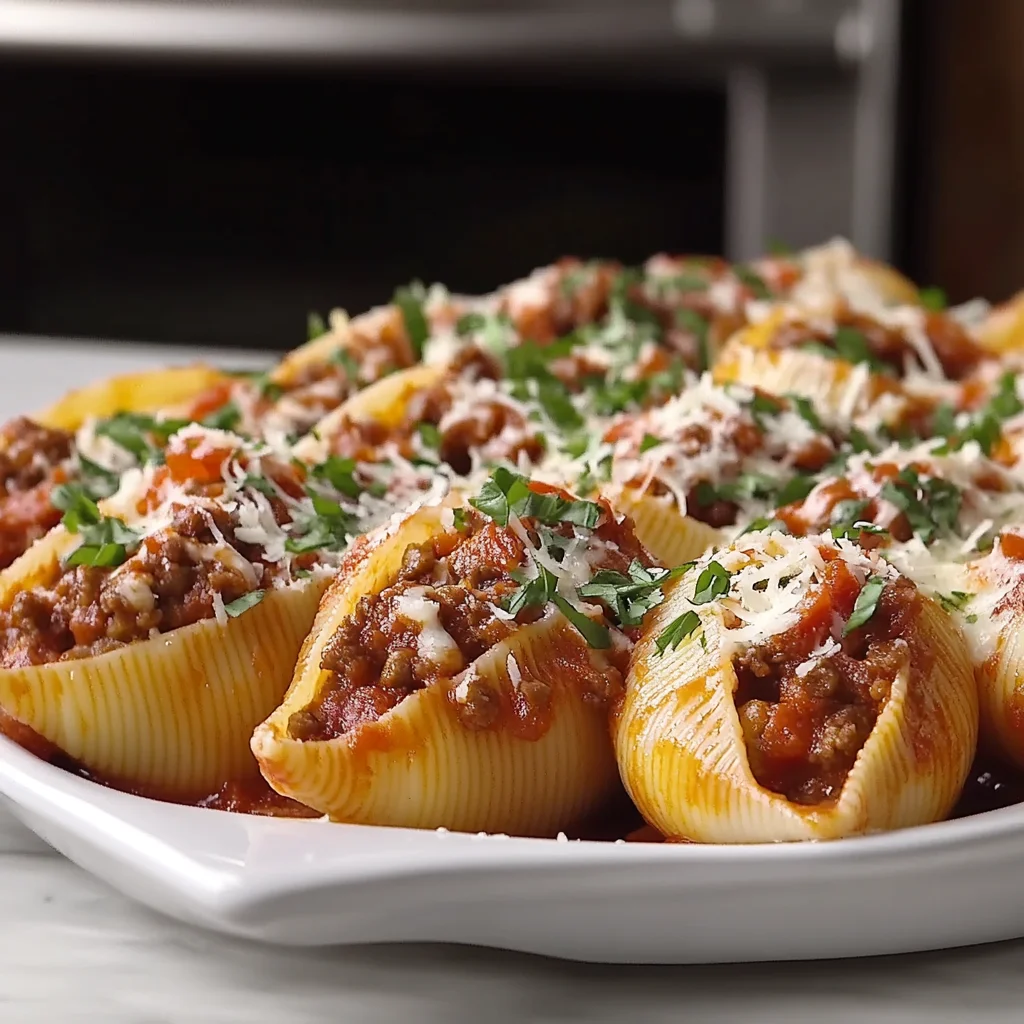 Beef-Stuffed Shells with Creamy Ricotta
