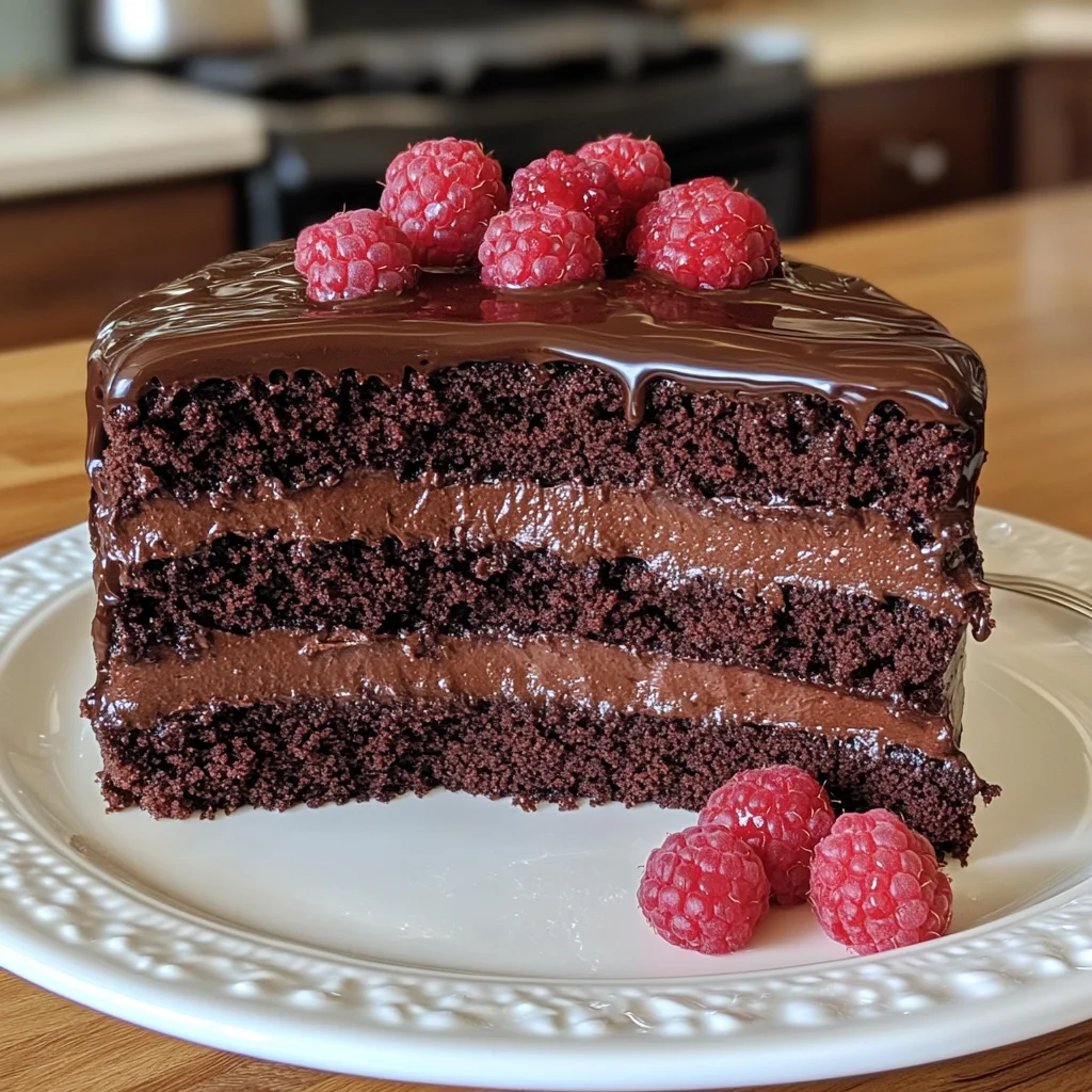 Chocolate Raspberry Truffle Cake