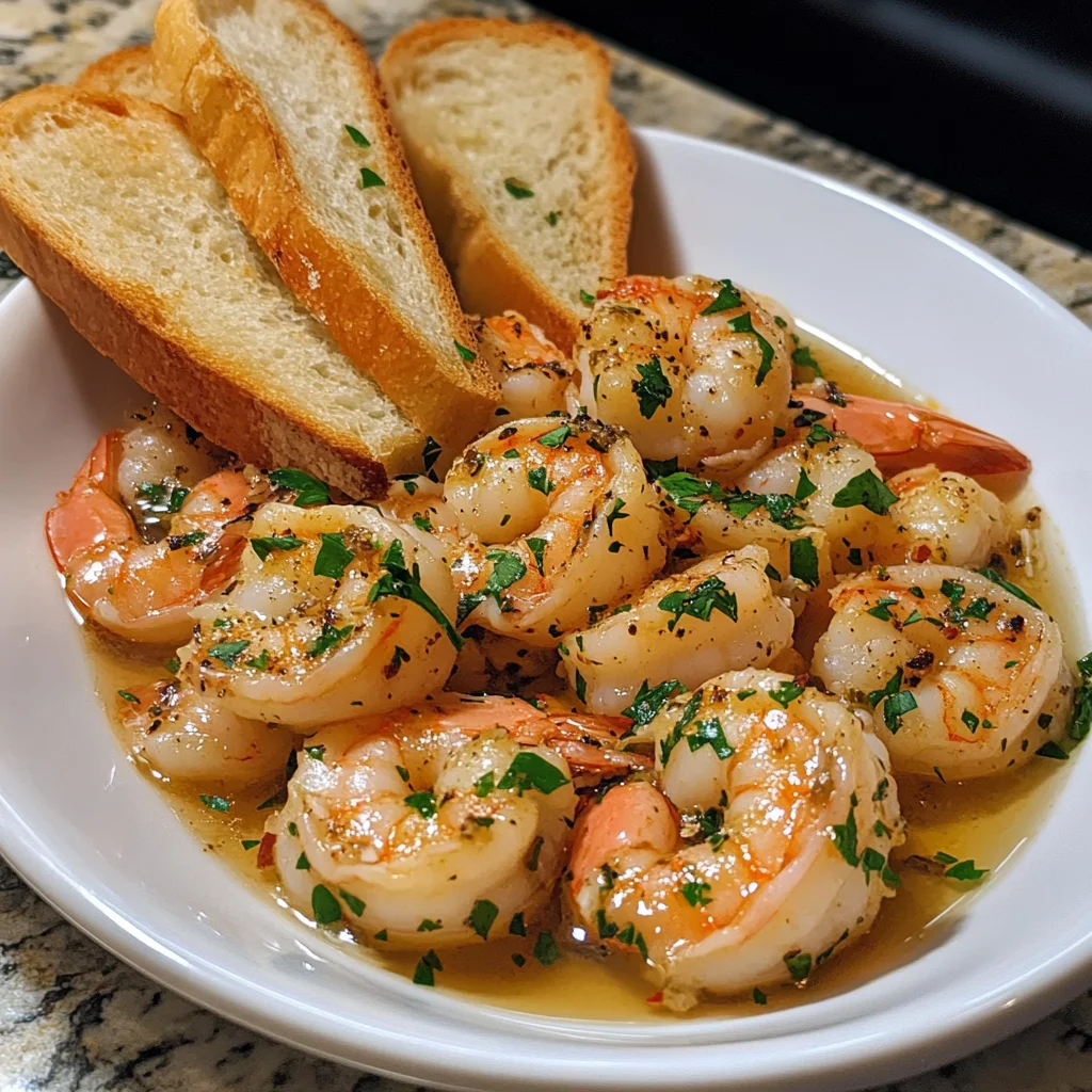 Shrimp Scampi Bowls with Garlic Bread