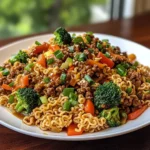 Ground Beef Ramen Skillet