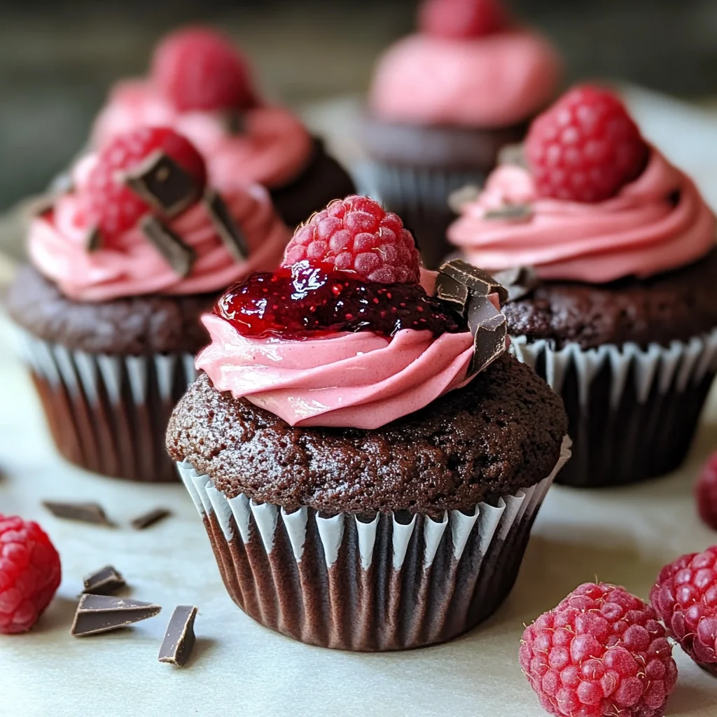 Raspberry Chocolate Lava Cupcakes