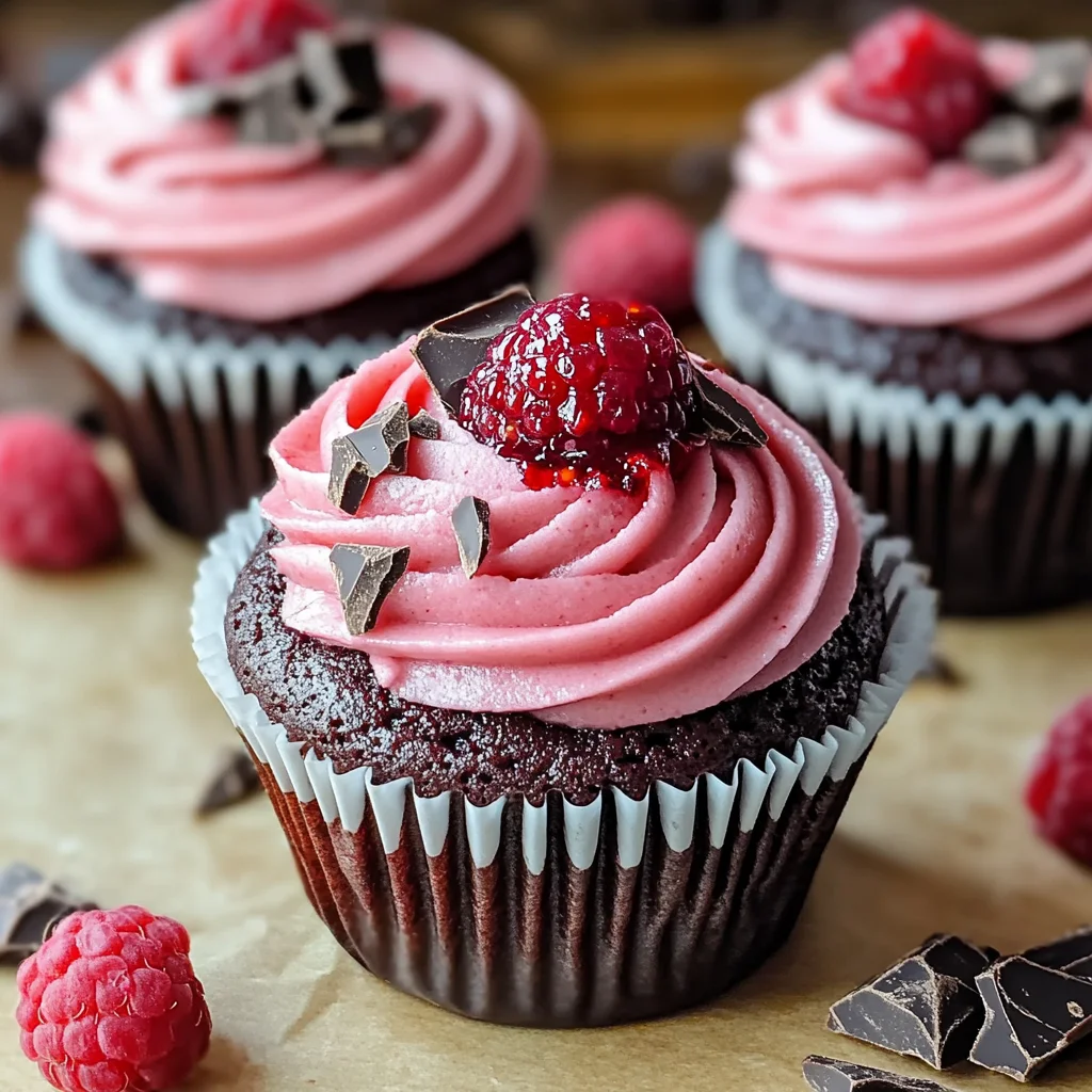 Raspberry Chocolate Lava Cupcakes