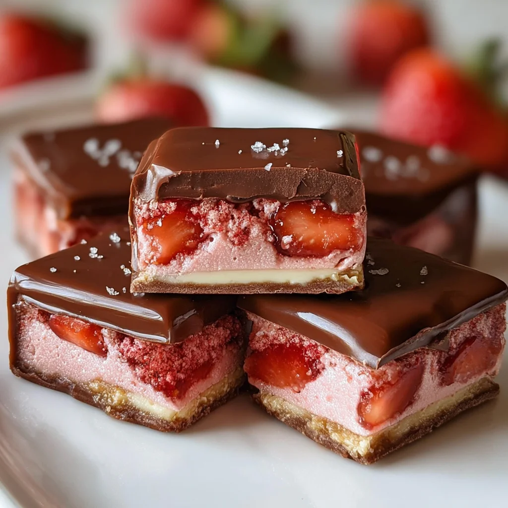 Strawberry Nougat Chocolate Bars
