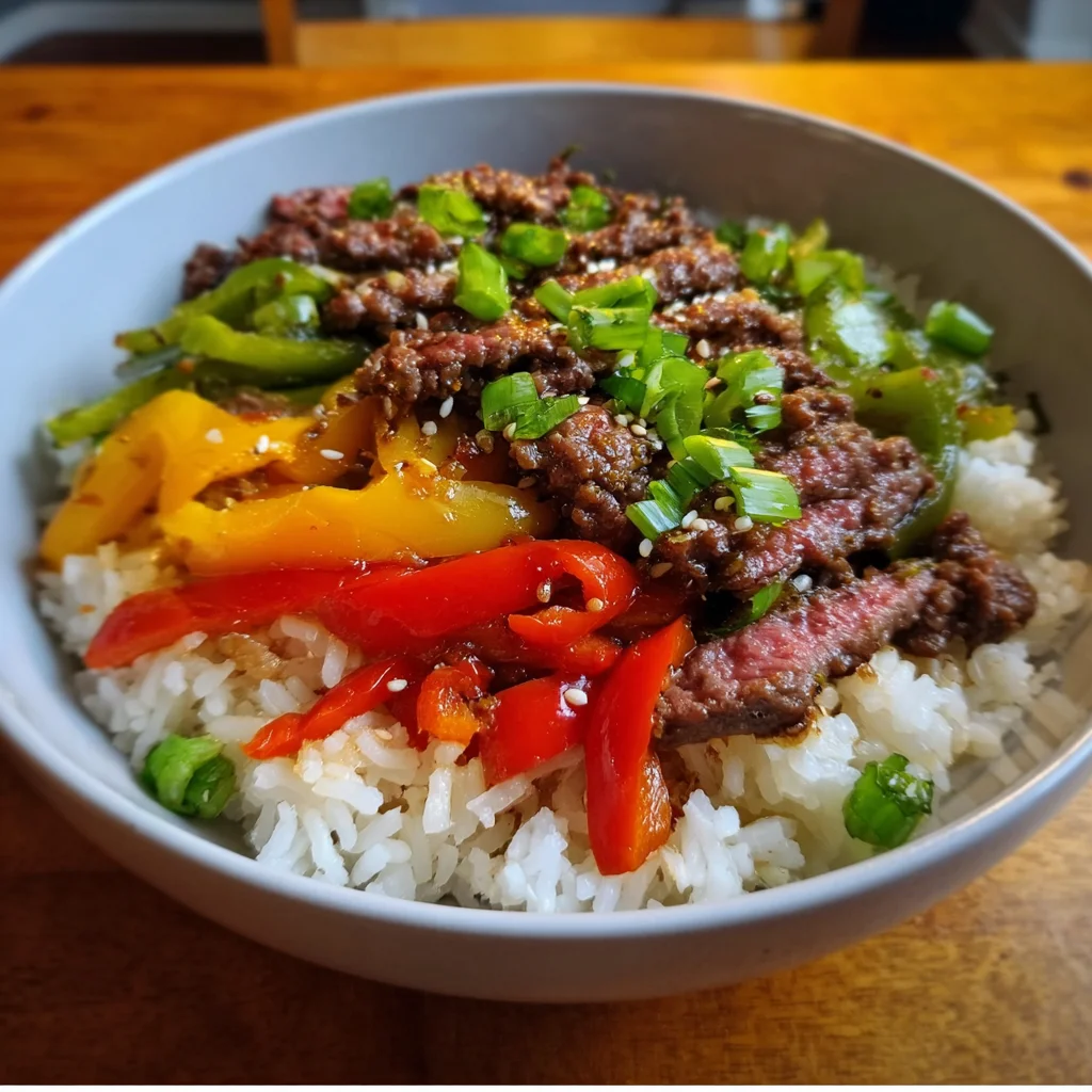 Beef and Pepper Rice Bowl
