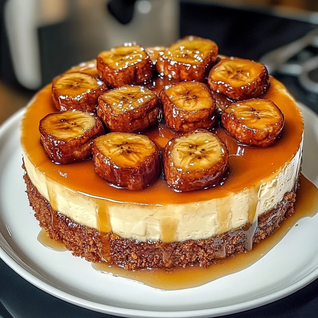 Caramelized Banana Cheesecake with Rum Glaze