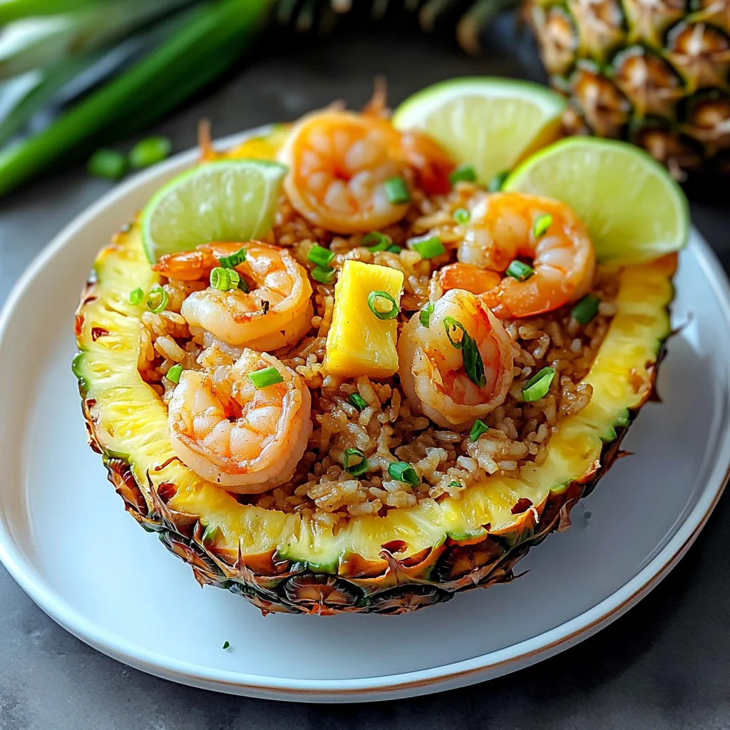 Pineapple Teriyaki Shrimp Fried Rice Boats