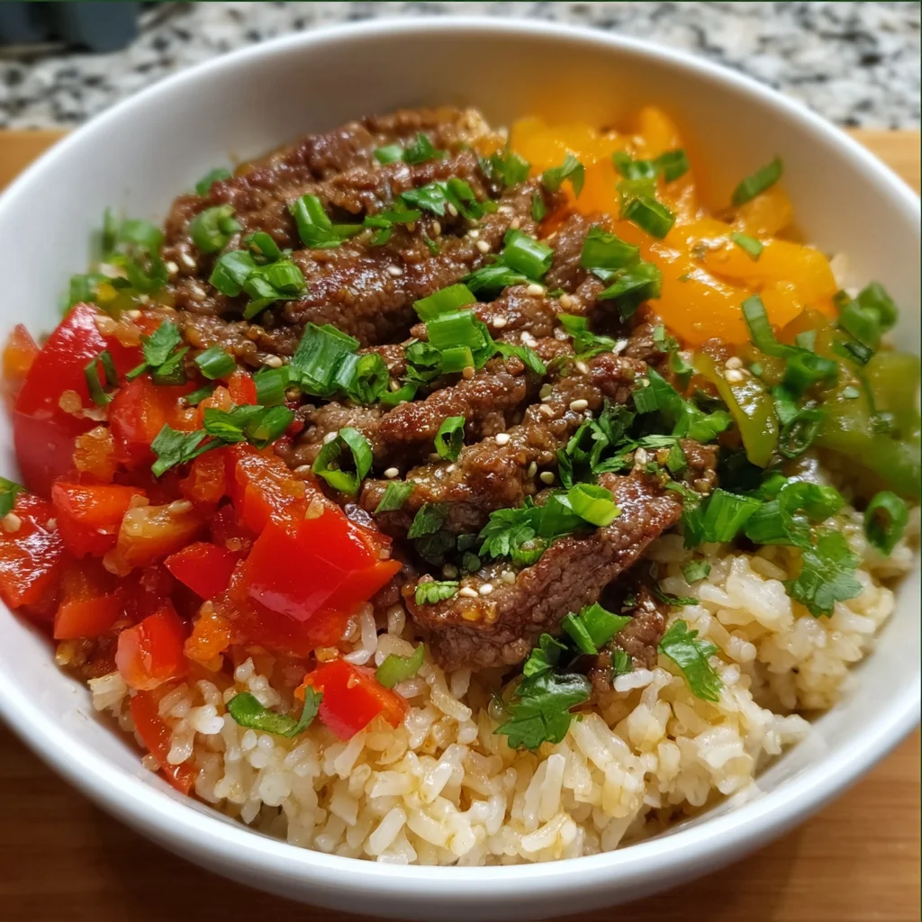 Beef and Pepper Rice Bowl