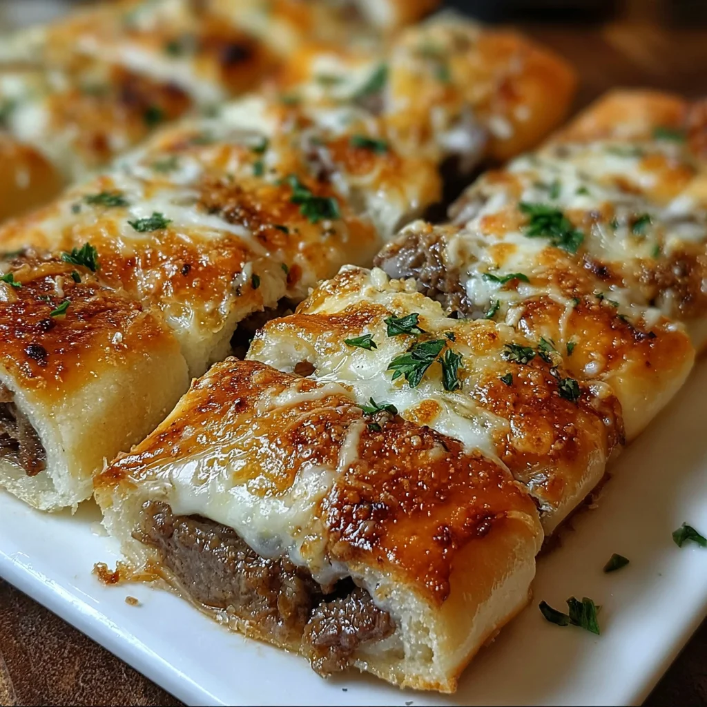 Philly Cheesesteak Stuffed Cheesy Breadsticks