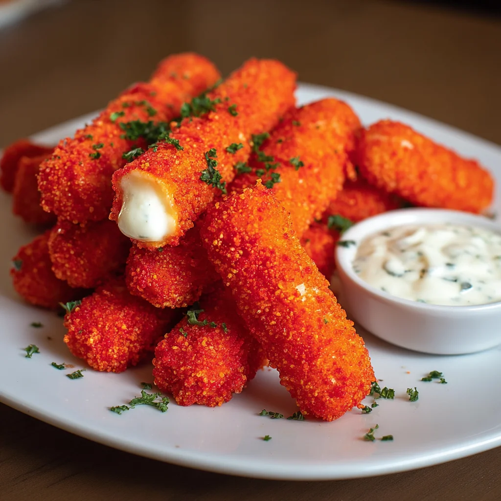 Hot Cheeto Mozzarella Sticks Recipe