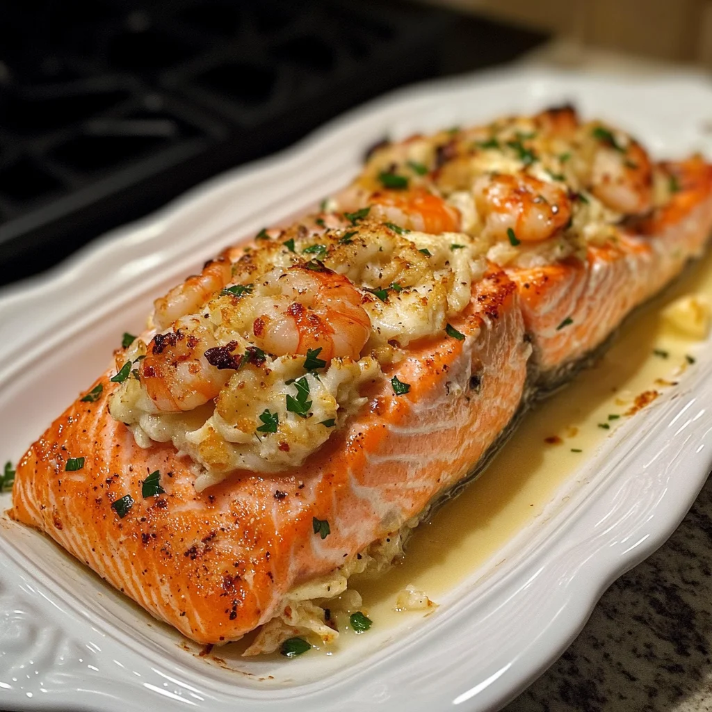 Seafood Stuffed Salmon – Elegant & Easy!