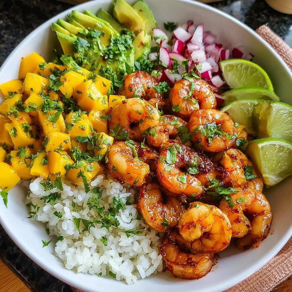 Shrimp Avocado Bowls with Mango Salsa