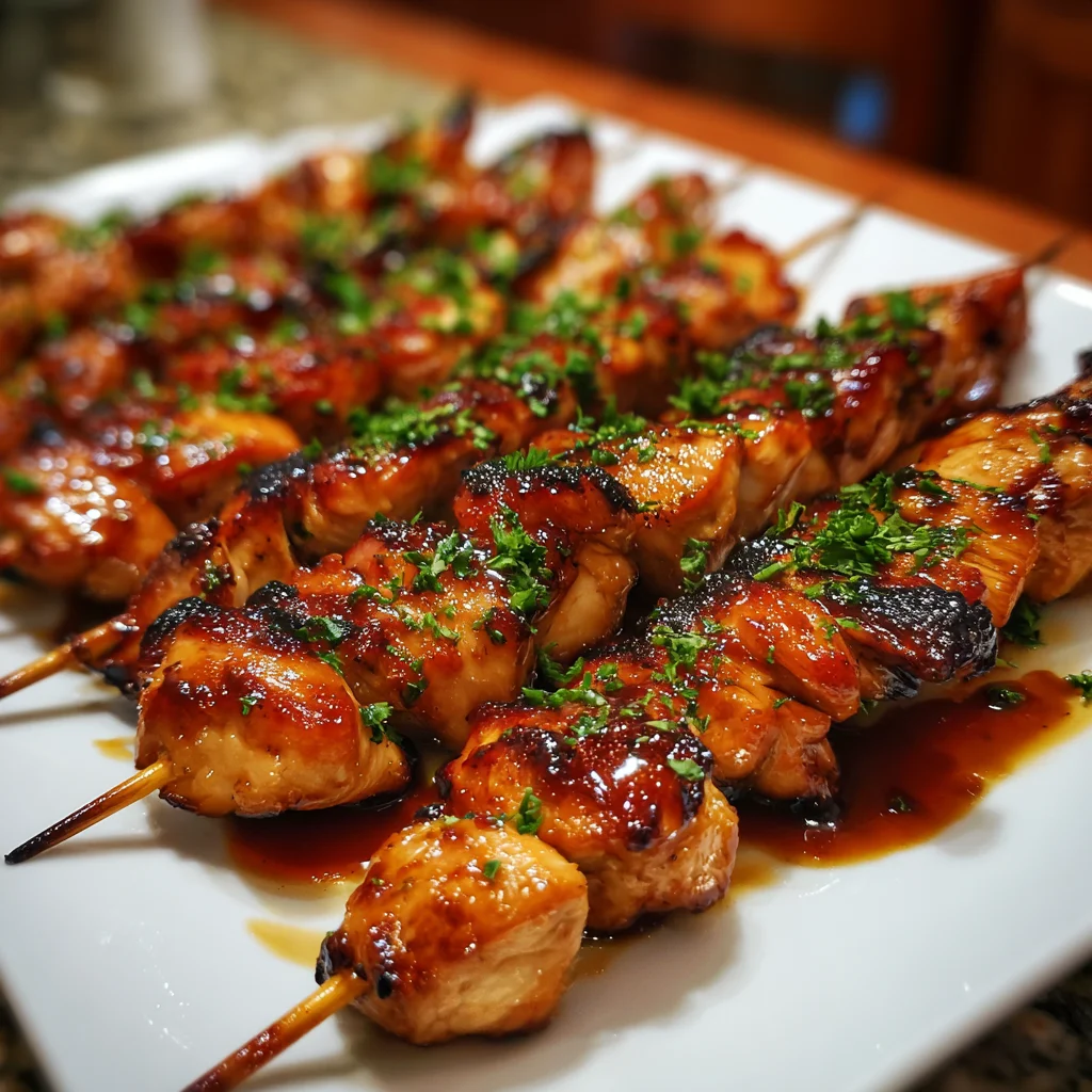 Bourbon Chicken Skewers