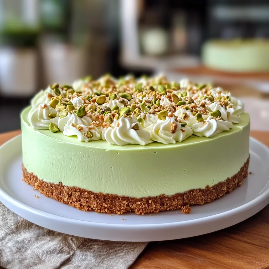 Pistachio Cheesecake Without Baking