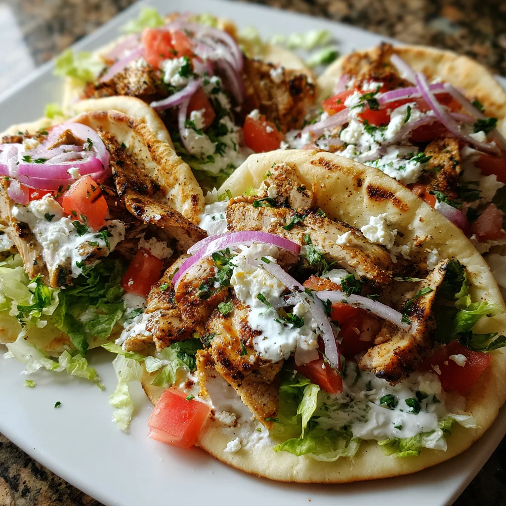 Greek Chicken Gyros with Lemon-Herb Marinade