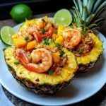 Pineapple Teriyaki Shrimp Fried Rice Boats