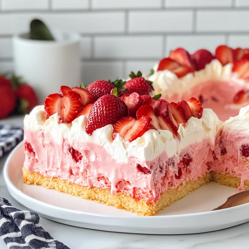 Strawberry Cheesecake Poke Cake