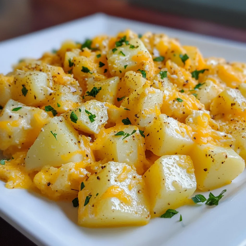 Cheesy Potato Egg Scramble