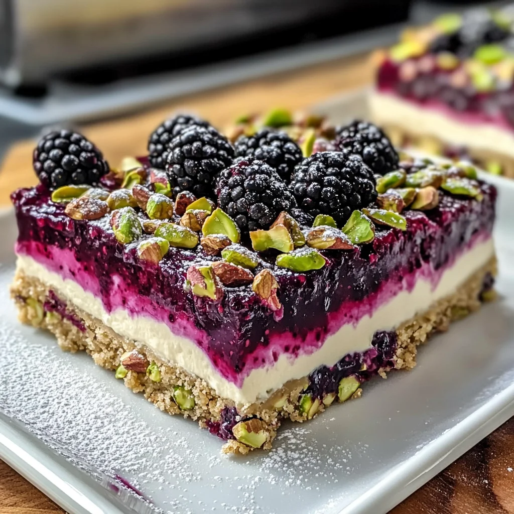 Blackberry Pistachio Dream Bars