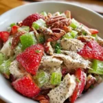 Strawberry Pecan Chicken Salad with poppyseeds