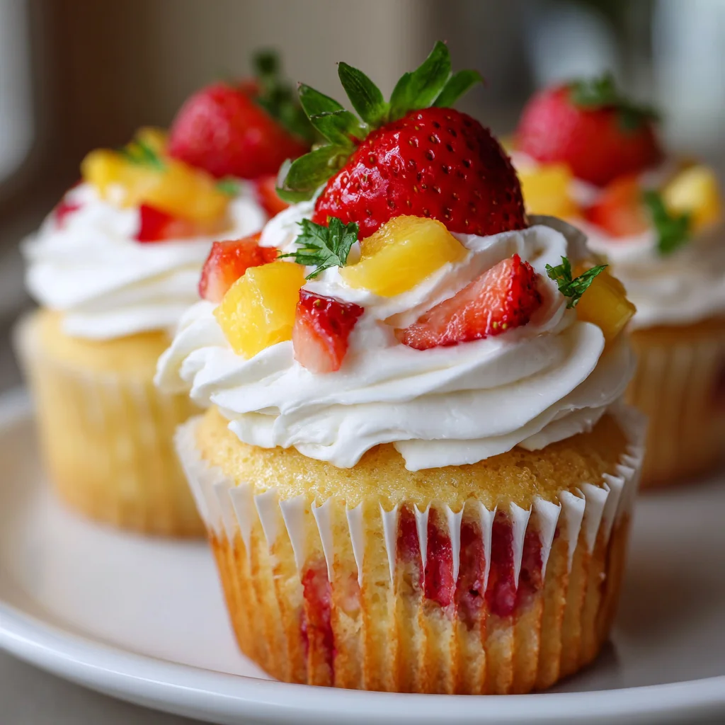 Strawberry Mango Cupcakes