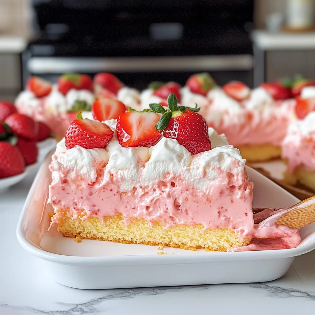 Strawberry Cheesecake Poke Cake