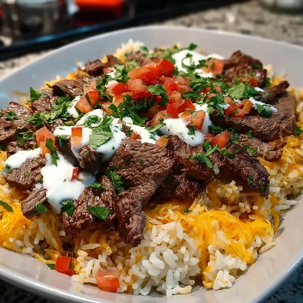 Steak Queso Rice