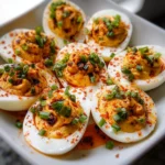 Spicy Chili Garlic Deviled Eggs