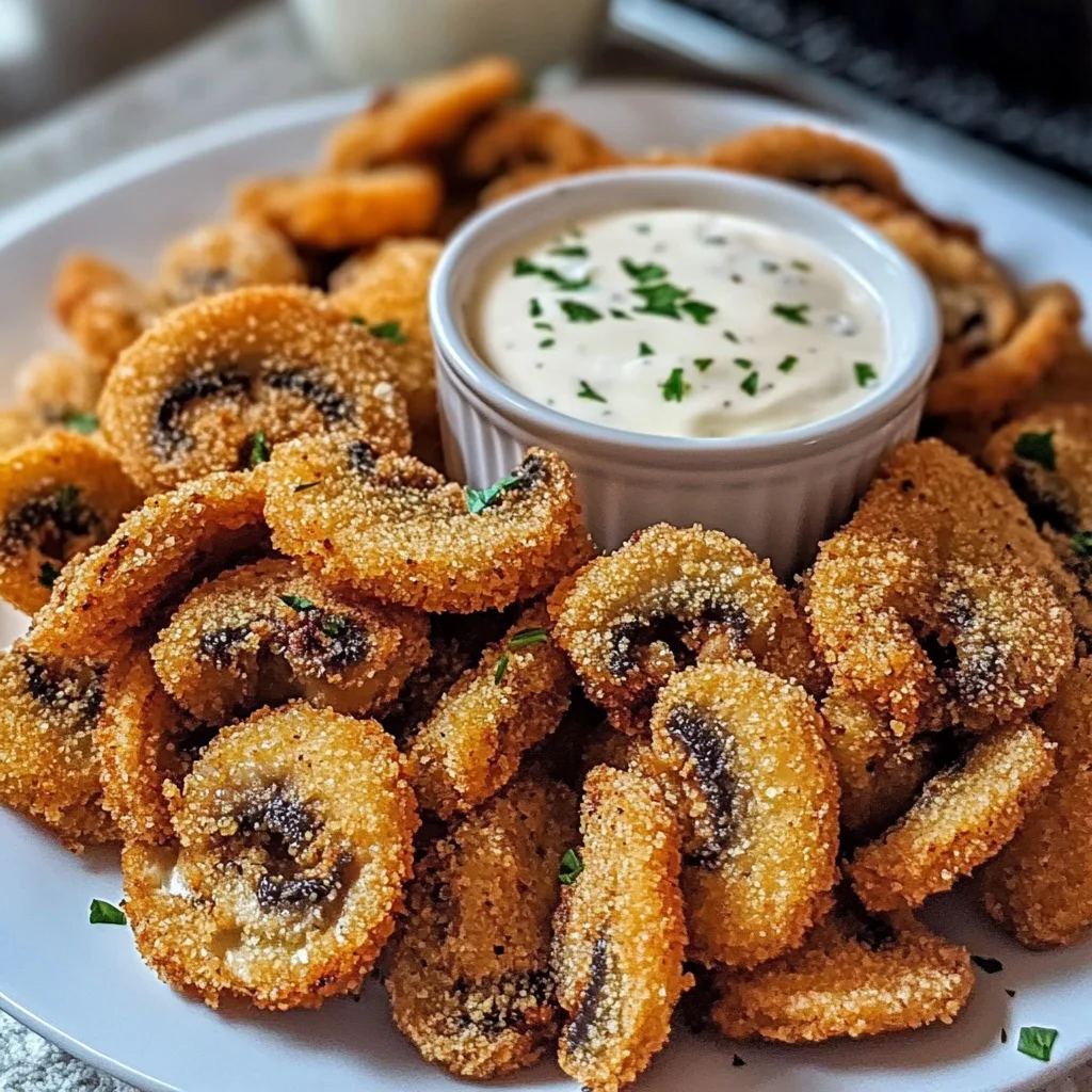 Fried Sliced Mushrooms with RanchFried Sliced Mushrooms with Ranch