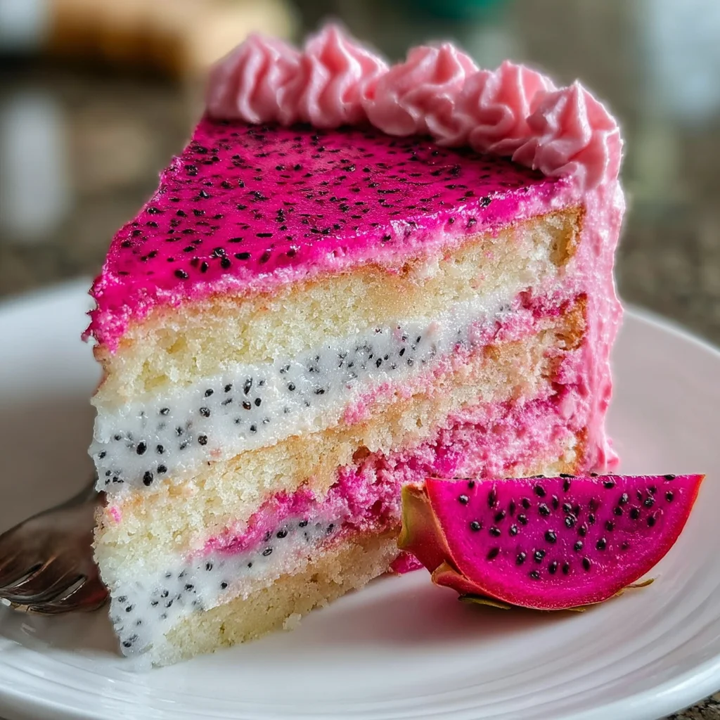 Stunning Pink Dragon Fruit Layer Cake Recipe