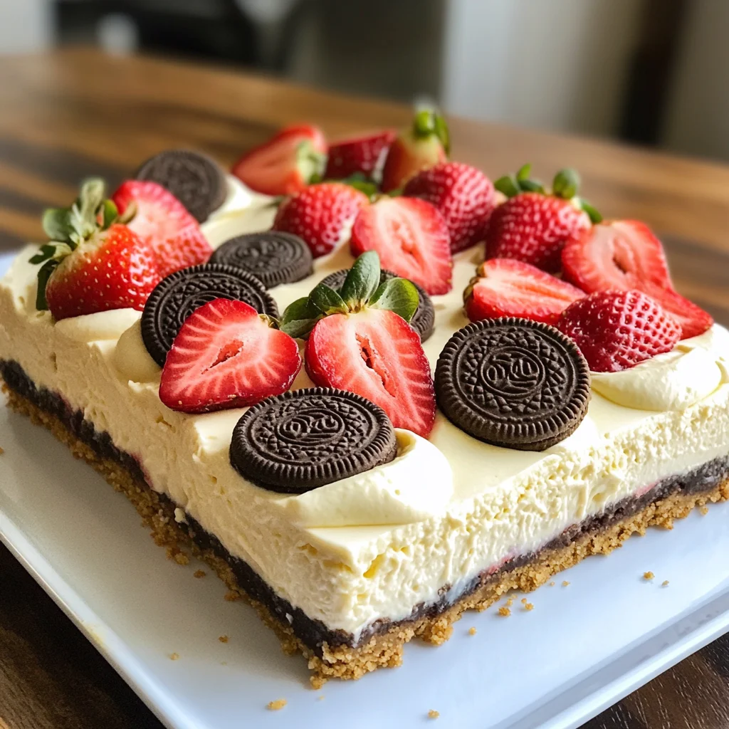 Golden Oreo Strawberry Cheesecake Bars