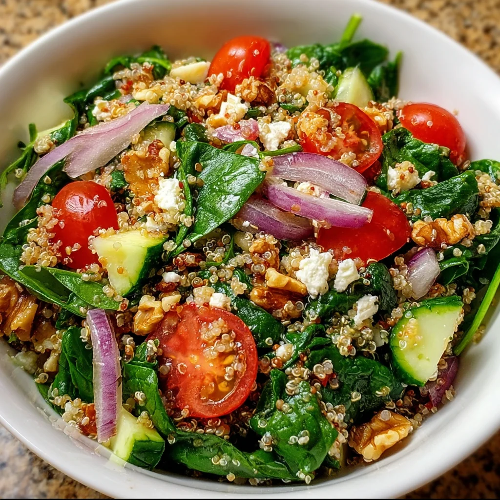 Spinach Quinoa Salad with Lemon Vinaigrette