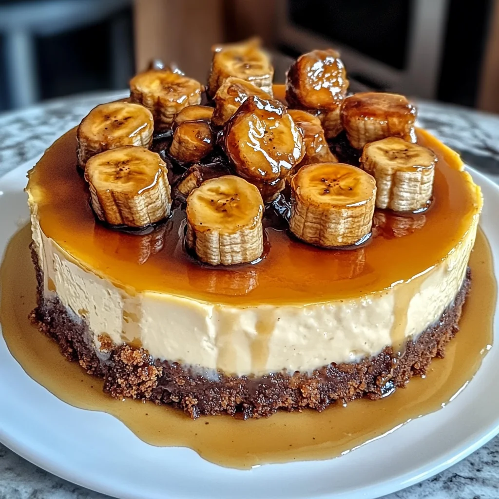 Caramelized Banana Cheesecake with Rum Glaze