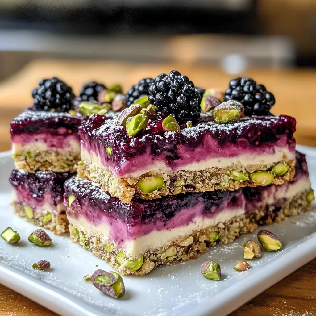 Blackberry Pistachio Dream Bars
