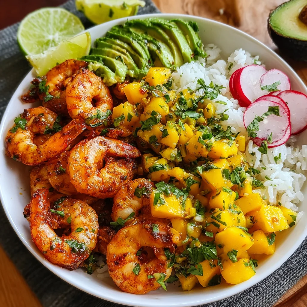 Shrimp Avocado Bowls with Mango Salsa