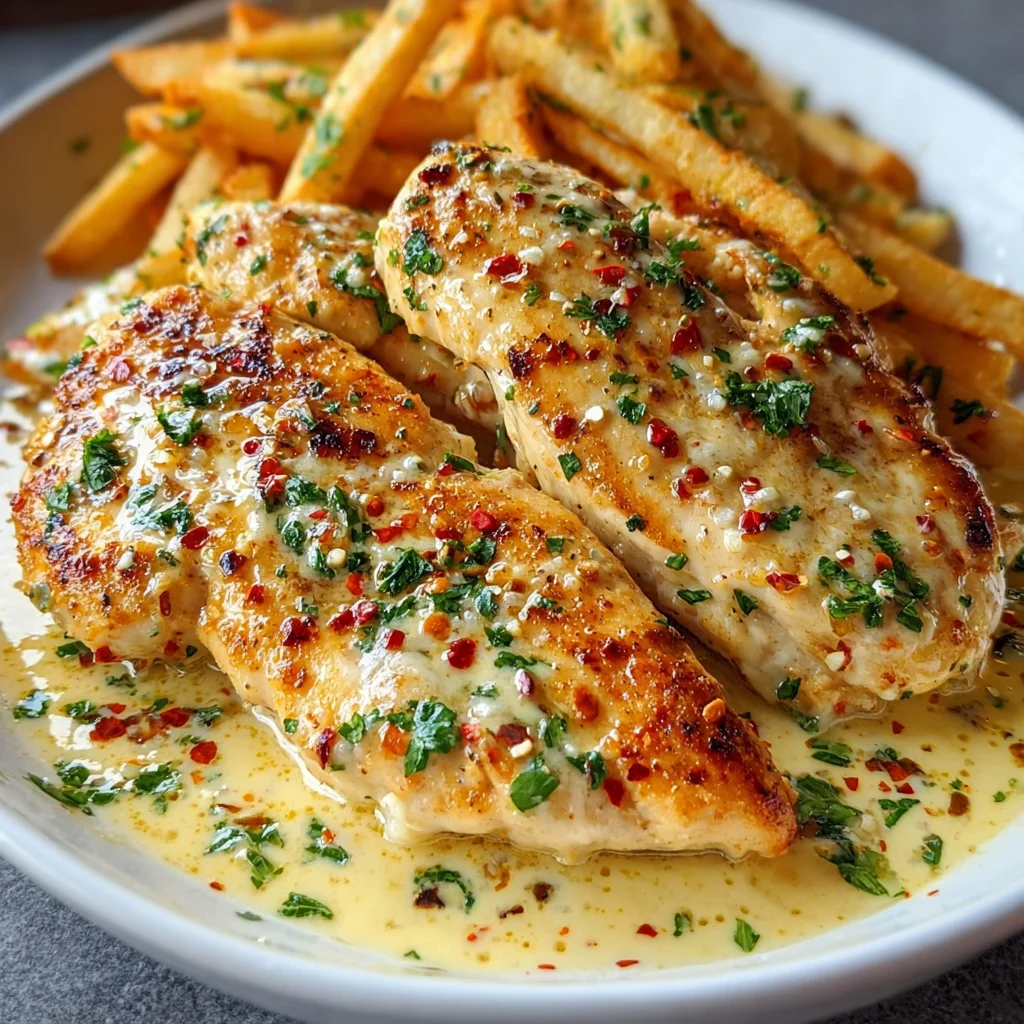 Chicken Fillet in Spicy, Creamy Garlic-Parmesan Sauce