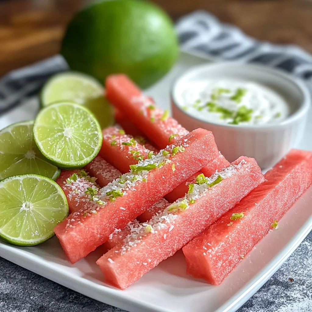 Watermelon Fries with Coconut Lime Dip