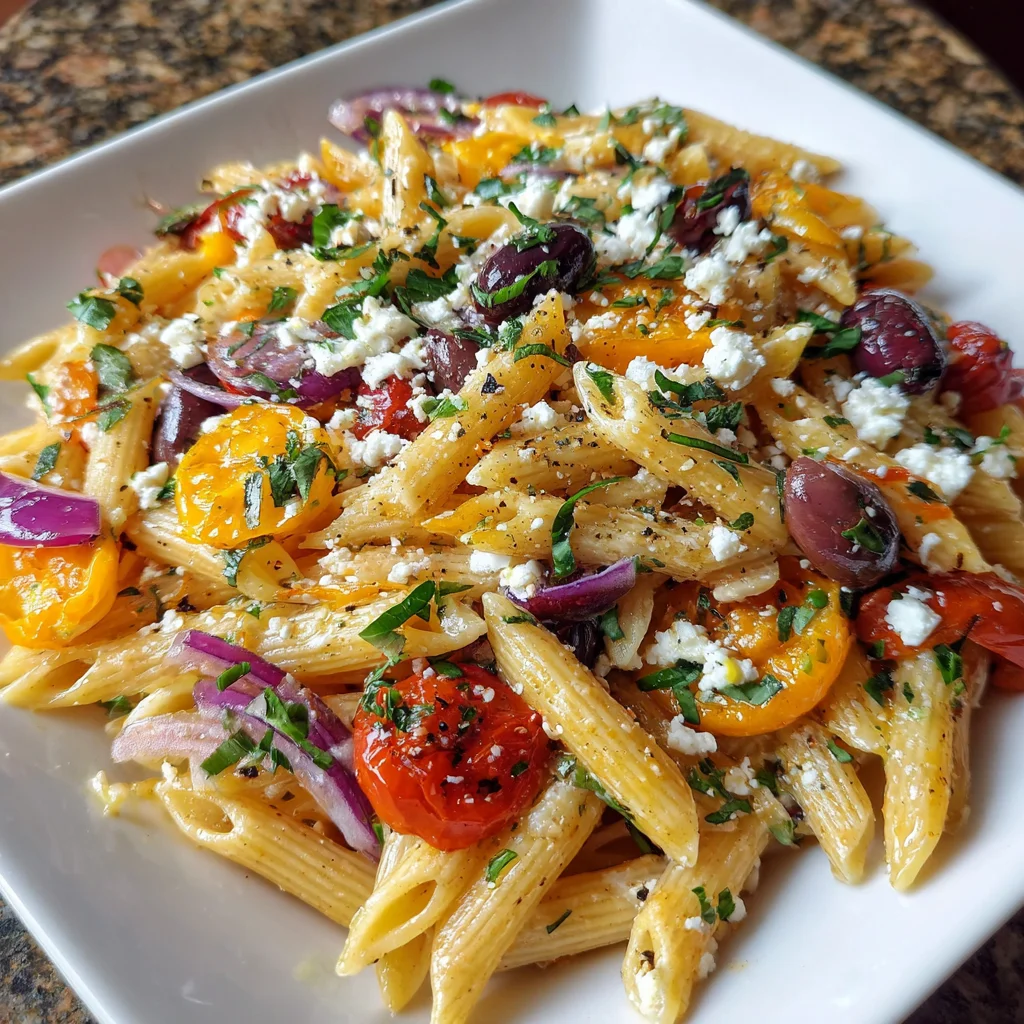 Greek Pasta with Feta & Olives