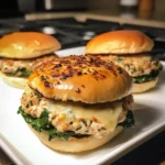 White Cheddar and Spinach Chicken Burgers