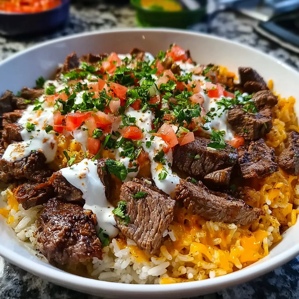 Steak Queso Rice