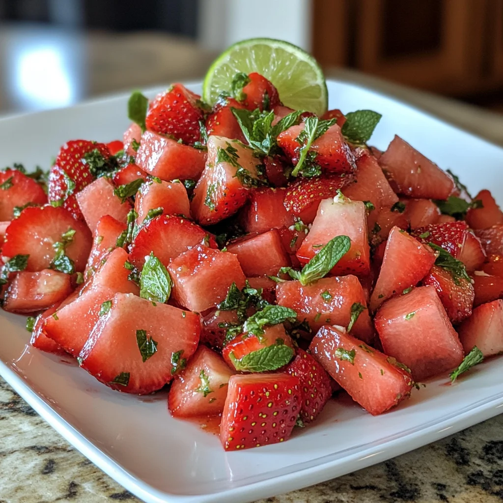 Strawberry Watermelon Salad with Honey