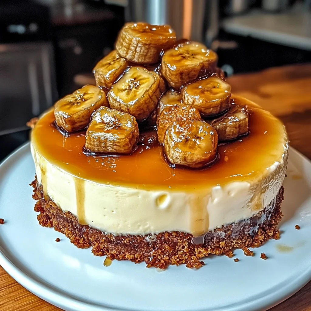 Caramelized Banana Cheesecake with Rum Glaze