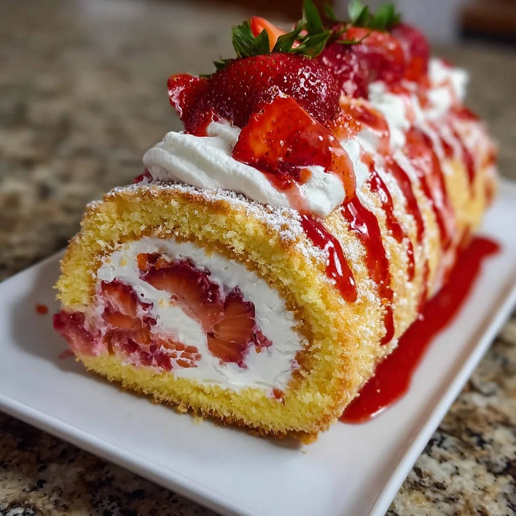 Homemade Strawberry Shortcake Cheesecake Roll Delight Awaits!