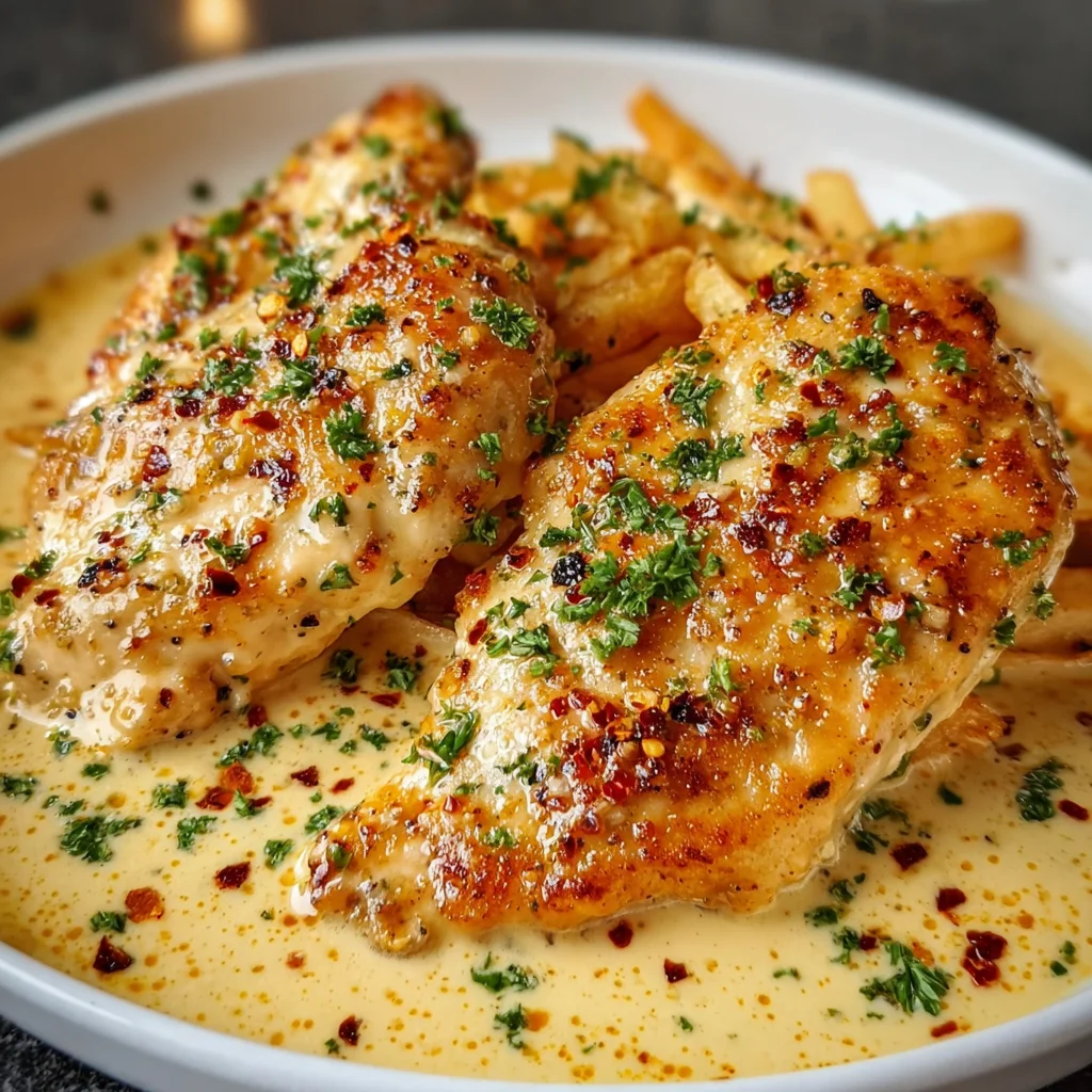 Chicken Fillet in Spicy, Creamy Garlic-Parmesan Sauce