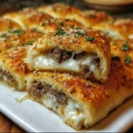 Philly Cheesesteak Stuffed Cheesy Breadsticks
