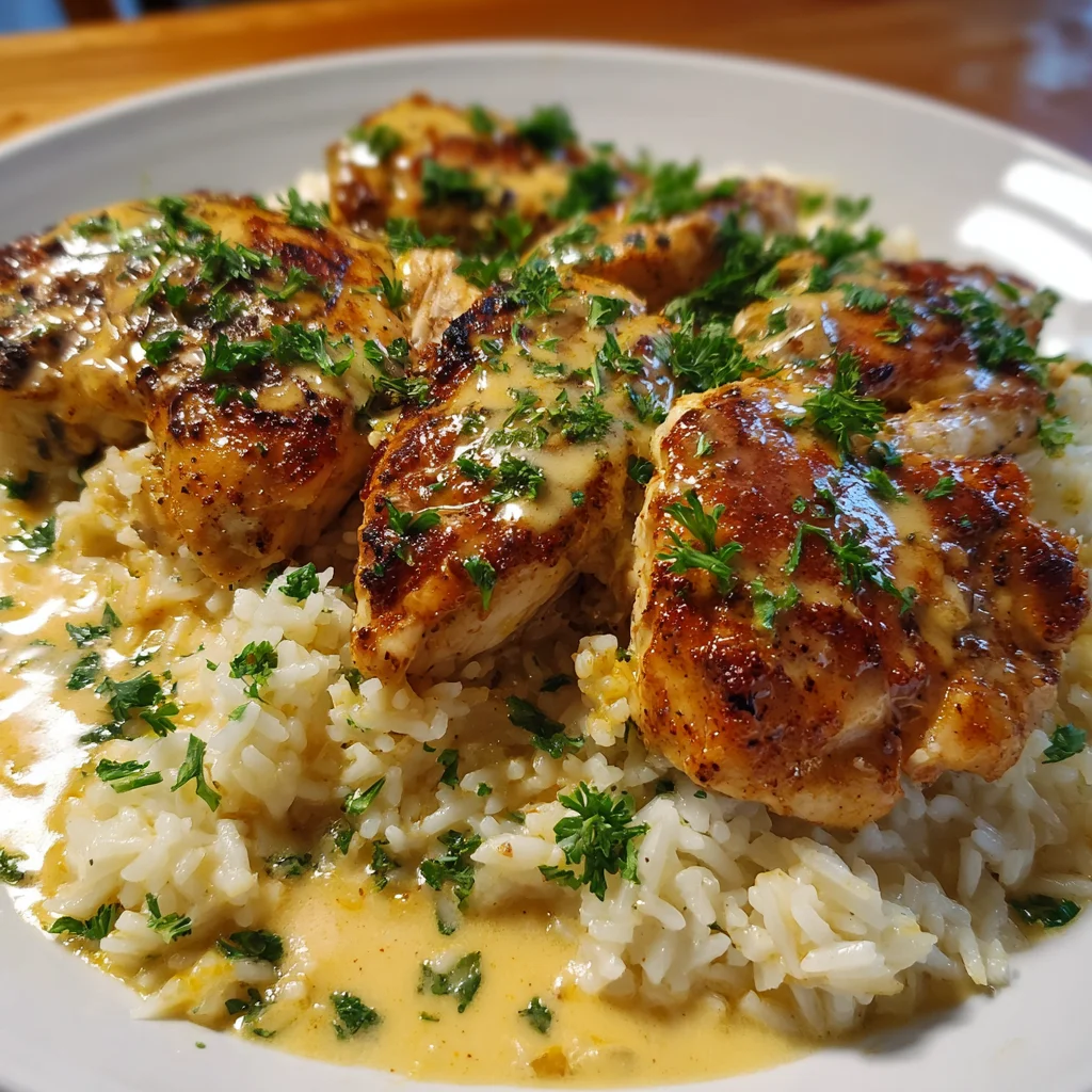 Creamy Smothered Chicken and Rice