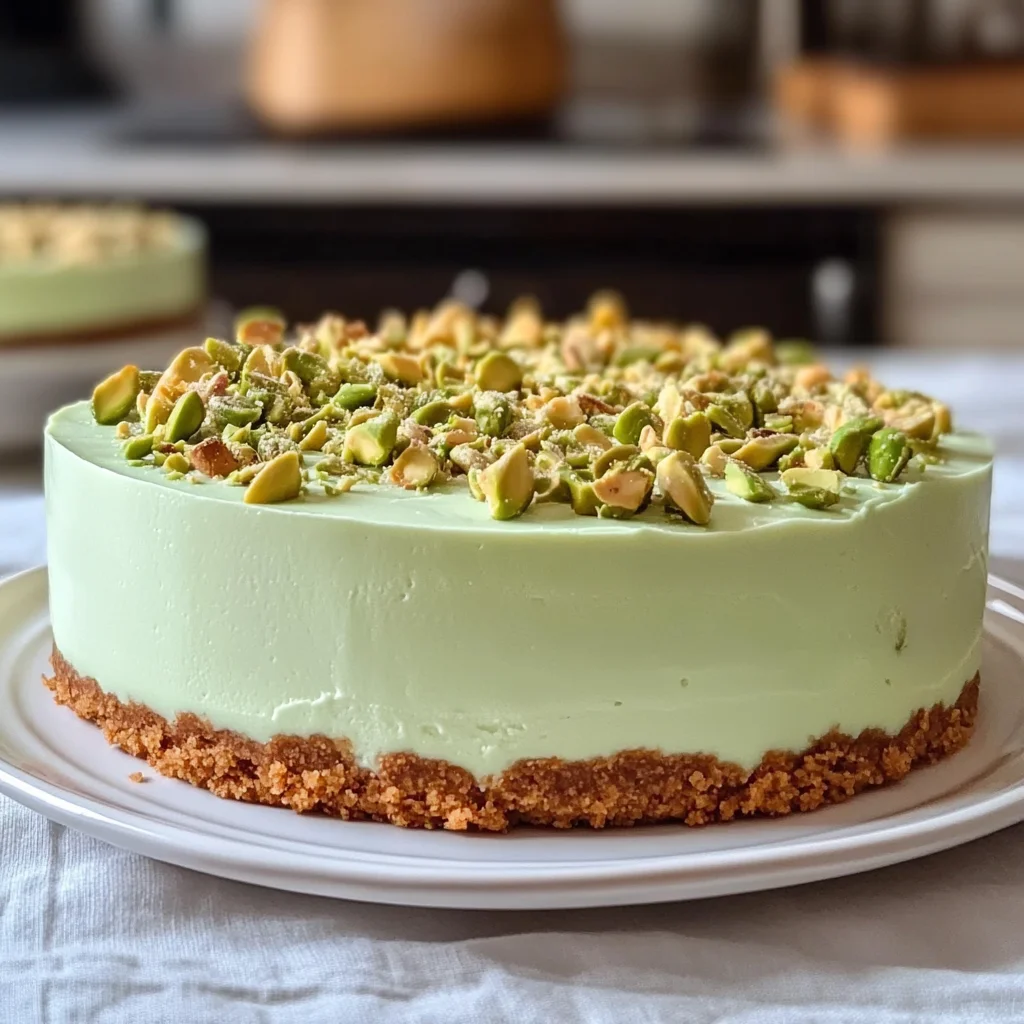 Pistachio Cheesecake Without Baking