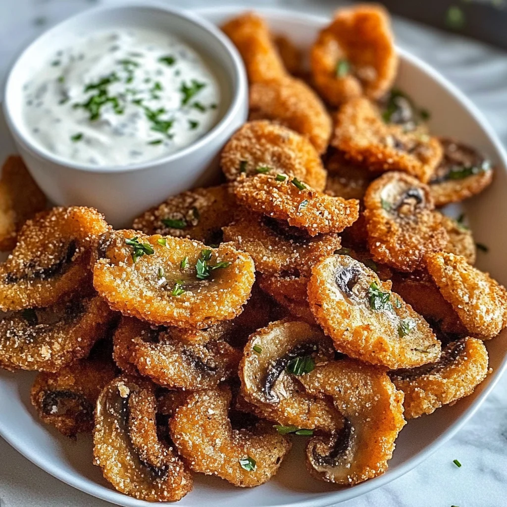 Fried Sliced Mushrooms with RanchFried Sliced Mushrooms with Ranch