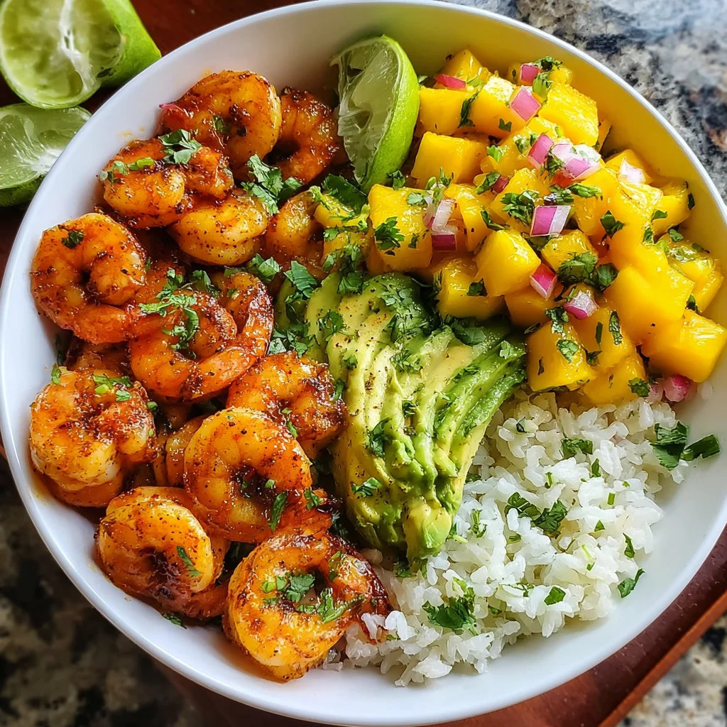 Shrimp Avocado Bowls with Mango Salsa