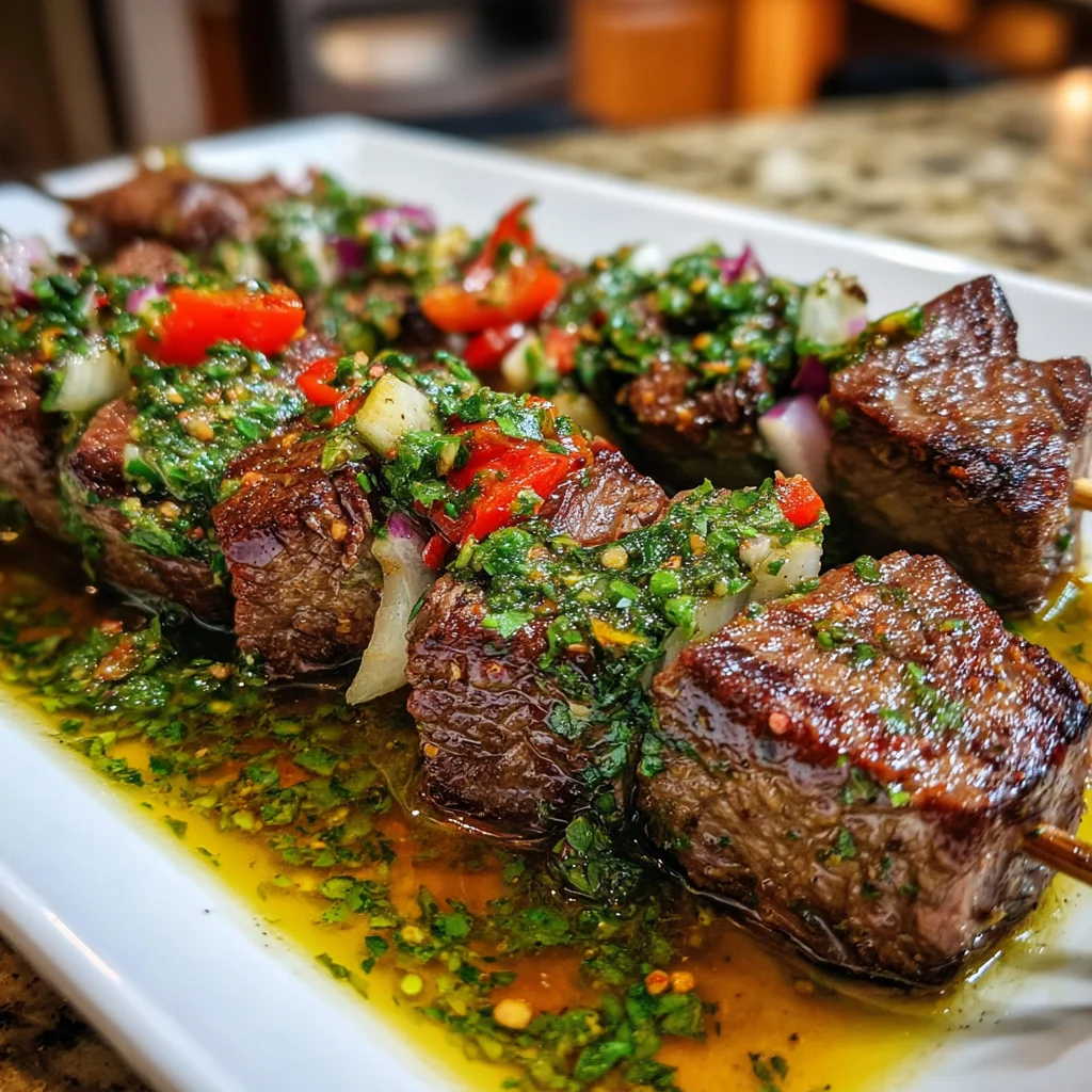 Chimichurri Steak Skewers