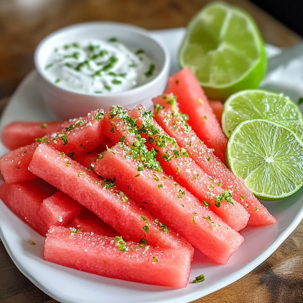 Watermelon Fries with Coconut Lime Dip